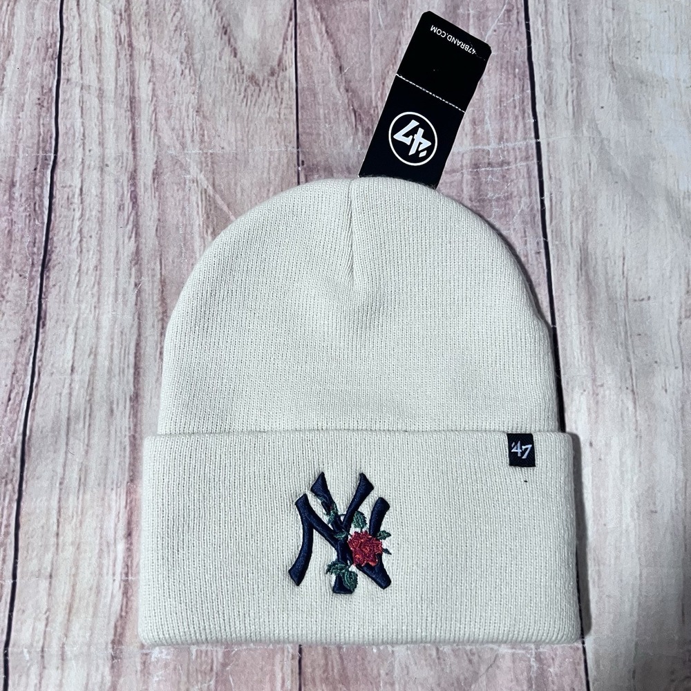 47 Brand MLB New York Yankees Haymaker CUFF KNIT Beanie Cream One Size